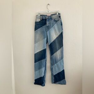 Revice Patchwork Straight Leg Jeans Denim Artsy Rodeo Western Boho Size 29